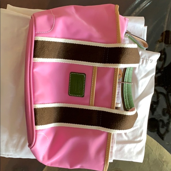 Coach mini satchel pink and brown. Never used - Picture 1 of 5